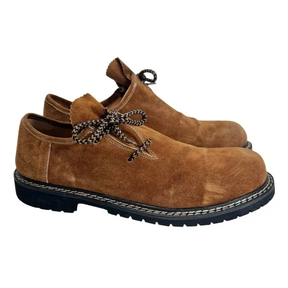 Traditional German Leather Trachten Oktoberfest Suede Leather Shoes EU 44 US 10